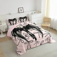 thumbnail image 4 of Feelyou Gothic Dreamy Angel Bedding Comforter Set for Kids, Cute Ribbon Bow-tie Twin Comforter Sets, Kawaii Pink Cartoon Reversible Bedding Set, Lightweight Room Decor, 2pcs, 4 of 9