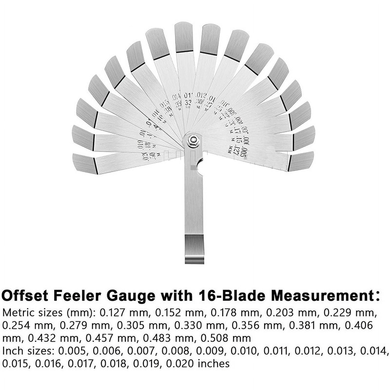 32/26/25/20 Blades Feeler Gauge Metric Gap Filler 0.02-1MM / 0.0008-0.040 INCH Gage Measurment Tool For Engine Valve Adjustment ,Easy to Use