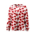 thumbnail image 2 of Qiylii Women's Valentine's Day Sweatshirt Long Sleeve Casual Blouse Graphic Tops Valentine's Day Shirts for Women Sweater Jumpers, 2 of 3