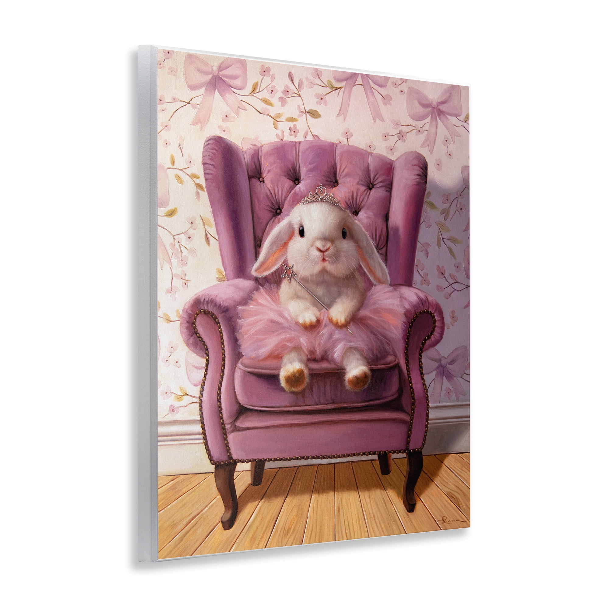 Pink Princess Tutu Bunny Wall Plaque Art, design by Lucia Heffernan
