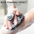 thumbnail image 2 of ZJQYDS Food-Grade Soft Silicone Body Scrubber Shower Brush Handheld Cleansing Skin Brush, Gentle Exfoliating and Lather Well (Black), 2 of 8