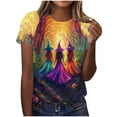 thumbnail image 2 of VKOYWKM Womens Halloween Tshirts Short Sleeve T-Shirts Witch Graphic Tees Casual Crew Neck Holiday Tshirts, 2 of 6