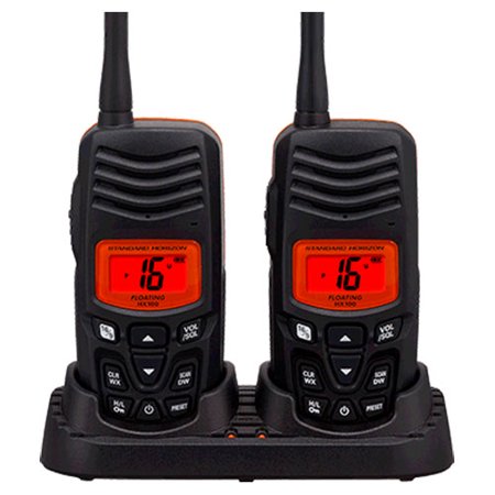 STD-HX100 Standard Horizon VHF-HH, 2 pack, 2.5W, dual chgr, (Best Handheld Vhf Radio)