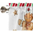thumbnail image 5 of Christmas 3 Pieces Kitchen Curtains Valances Set Gingerbread Man Candy Biscuit Short Curtain Rod Pocket Window Curtain Window Treatment Tiers Valances (Single Panel 54"x18",2 Tiers 27.5"x36"), 5 of 6