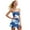 Blue Hibiscus, variant on Cow Print Women's Workout Golf Dress with Pockets Built-in Shorts Adorable Sleeveless Open Back Tennis Active Dresses 2 Piece Sets Outfits Size 2XL
