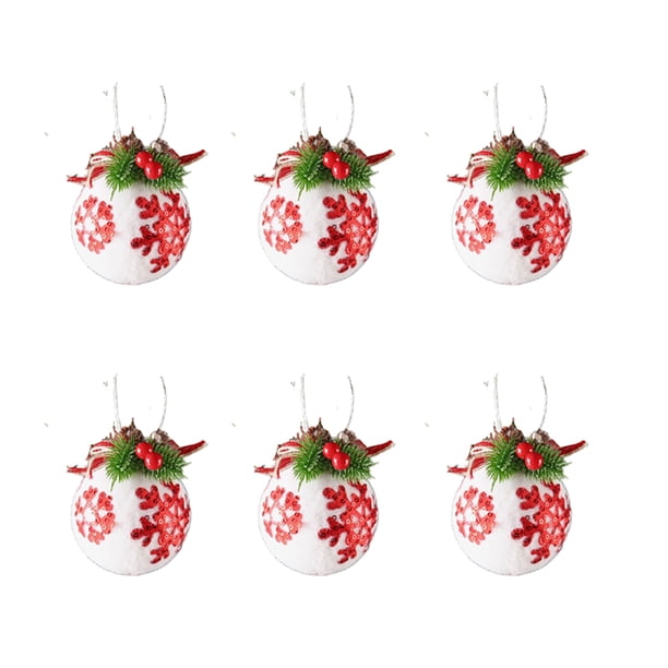 Yuarrent 6 UNIDS Bola de Navidad Colgante Árbol Chimenea Escaparate de Pared Decoración Colgante de Navidad Temática Festiva Año Nuevo Fotografía Kits de decoración para fiestas Tipo 1 Yuarrent HA070109-01
