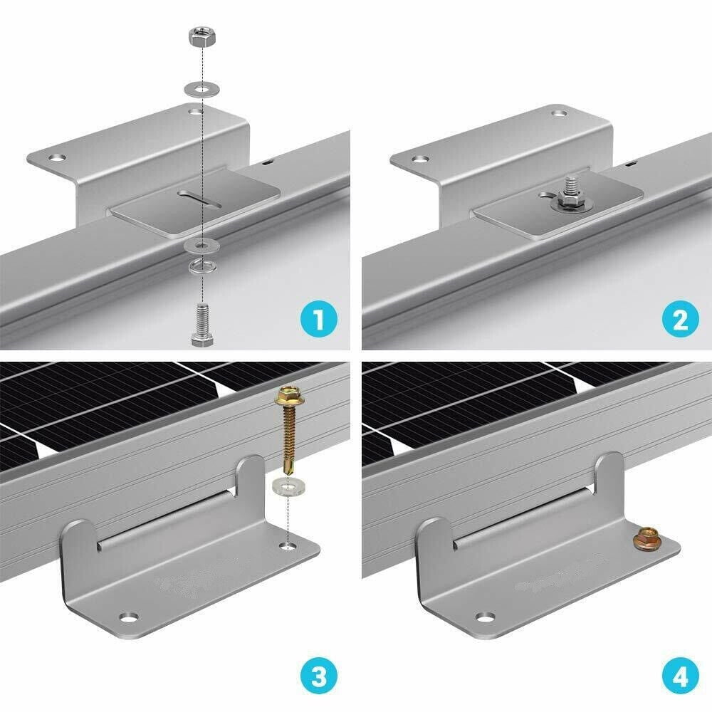 CHZIMADE 16 Units Solar Panel mounting z Brackets, RV Solar Panel mounting Brackets for Solar Panel, Supporting for RV, Roof, Boat, Off-Grid