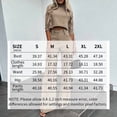 thumbnail image 4 of ZEHJUHAN Women's Solid Color Two-Piece Set Crew Neck Mid-Sleeve Top and Wide-Leg Pants with Pockets Office Casual Outfit White，S, 4 of 4