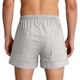 thumbnail image 4 of Timoontee Men's Cotton Shorts Elastic Waist Drawstring Summer Casual Shorts Lightweight Comft Beach Vacation Shorts with Pockets Silver L, 4 of 7