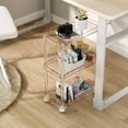 thumbnail image 5 of AQUIVER Acrylic Slim Storage Cart - 3 Tier Utility Rolling Cart - for Kitchen, Bathroom, Living Room, Laundry, Narrow Places - 15.6'' L x 8.7'' W x 23.6'' H, 5 of 7