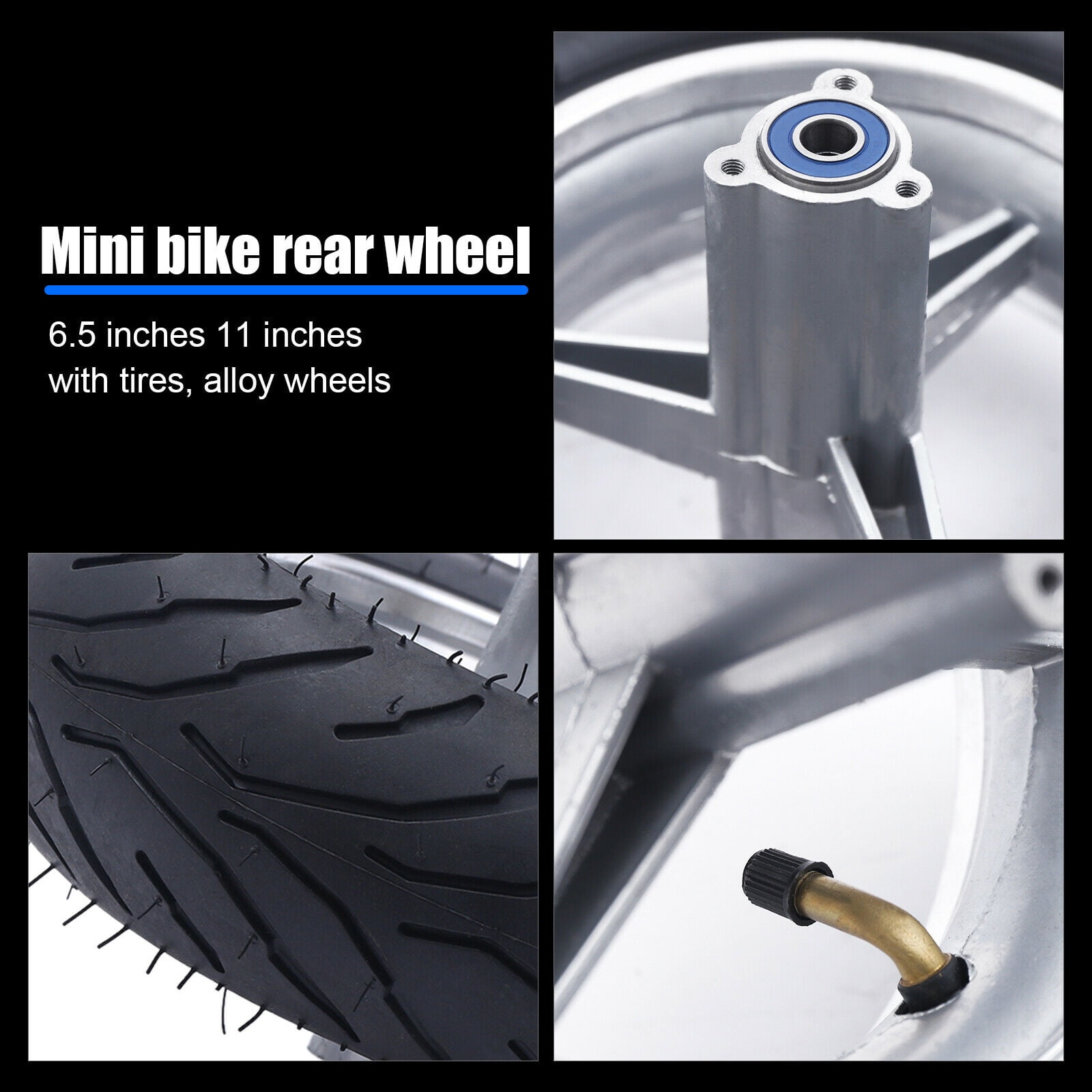 JCMOTO Tire and inner tube kit 110/50-6.5 fo 38cc 47cc 49cc Mini Pocket  bike Dirt Pit Bikes