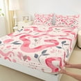 thumbnail image 3 of Manfei Kawaii Pink Snake Twin Sheet Sets for Kid, Cartoon Flower Floral Twin Fitted Sheet, Boho Hippie Animal Flat Sheet, Luxury Bedroom Decor, 3 Pieces, 3 of 7
