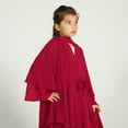thumbnail image 6 of IBTOM CASTLE Kids Girls Muslim Abaya Dress Long Sleeve Chiffon Islamic Kaftan Robe Open Front Cardigan Prayer Dress with Hijab 4-5 Years Wine Red, 6 of 8