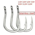 thumbnail image 1 of Opolski 5/10Pcs Stainless Steel Sharp Fish Hook Jig Big Fishing Bait Holder Tackle Tool, 1 of 7