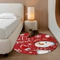 thumbnail image 3 of Red Snowman Christmas Round Area Rug 3 FT, Small Kitchen Bathroom Mat, Xmas Winter Snowflake Let Snow Washable Indoor Outdoor Throw Runner Carpet Non-Shedding Doormat for Table Shower Sofa Entryway, 3 of 9