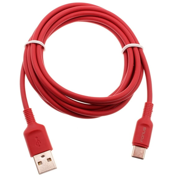 Red 6ft USB-C Cable for Galaxy S21 FE 5G - Charger Cord Power Wire Type-C Fast Charge Sync Compatible With Samsung Galaxy S21 FE 5G