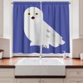 thumbnail image 2 of Ambesonne Owl Kitchen Curtains, Nocturnal Bird Animal Cartoon, 55"x45", Violet Blue Coconut, 2 of 3