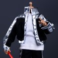 thumbnail image 2 of HILABEE Manteau Figurine d'Action Réaliste 6 Pouces pour Homme Modèle Cosplay Noir argent, 2 of 8