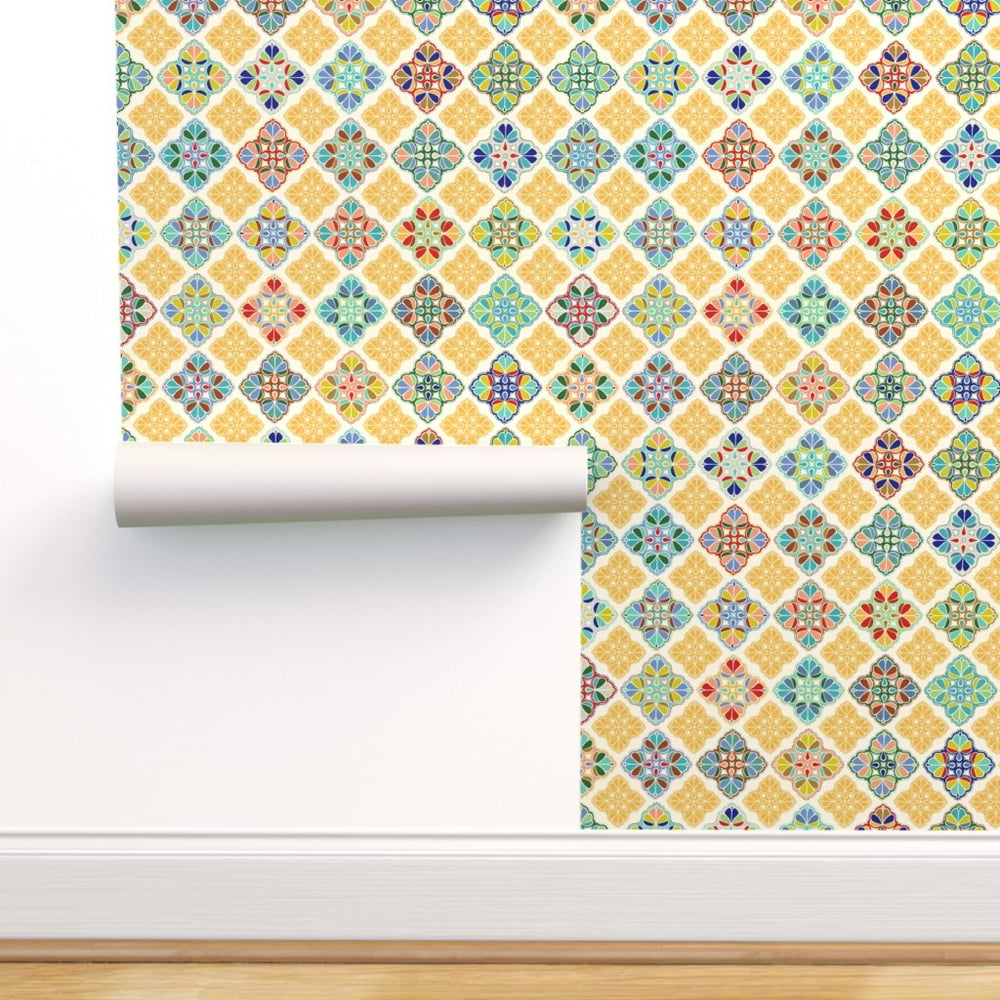 Peel-and-Stick Removable Wallpaper Moroccan Tiles Marrakesh Folk Art