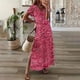 thumbnail image 2 of Vestido de Verano Largo para las Mujeres, Primavera Y Verano Cuello en V, Vestido de Manga Corta Casual Sólido, 2 of 3
