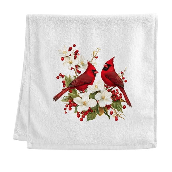 Ryvnso Birds Gardenia Flowers Hand Towels for Bathroom Cotton Face Towel Decorative 15.5x29.5 inch