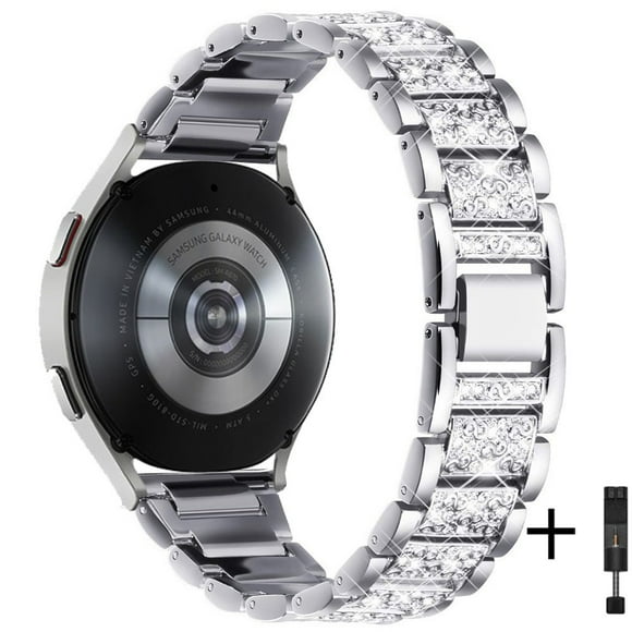 ALMNVO Compatible for Samsung Galaxy Watch 4 40mm 44mm/Watch 4 Classic 42mm 46mm Bands,20mm Jewelry Metal Rhinestone Replacement Bracelet Strap Wristband for Galaxy Watch3 41mm/Active 2