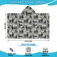 thumbnail image 2 of Gray Highland Cow Group Pattern Hooded Bath Towel，50"x30" for Ages 3 To 12 Kids, Quick Dry Lightweight Soft Microfiber Hood Beach Towel Cover Up for Kids, 2 of 7