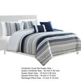 thumbnail image 5 of Alfa 5 Piece Queen Comforter Set - Jacquard Woven Stripes - Blue - White, 5 of 6