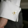 thumbnail image 2 of Pearls Cufflinks Flower Button Covers for Women Elegant Clips Button Dress Shirt Accessories No Sewing Buttons Gift, 2 of 8