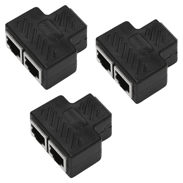 3X 2 Port RJ45 Splitter Adapter LAN Network Extender Connector