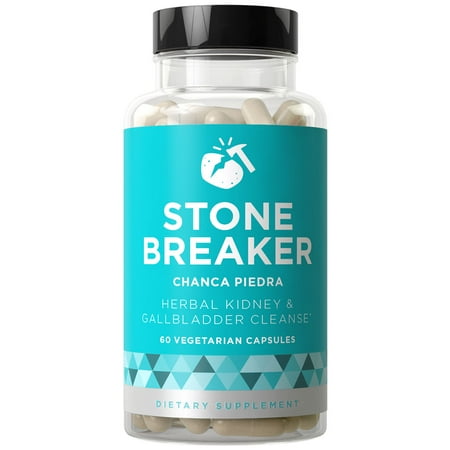 STONE BREAKER Chanca Piedra - Natural Kidney Cleanse and Gallbladder Protection - Detoxifying Strength for Discomfort, Nausea, Urinary System - Hydrangea & Celery Seed - 60 Vegetarian Soft (Best Juice For Kidneys)