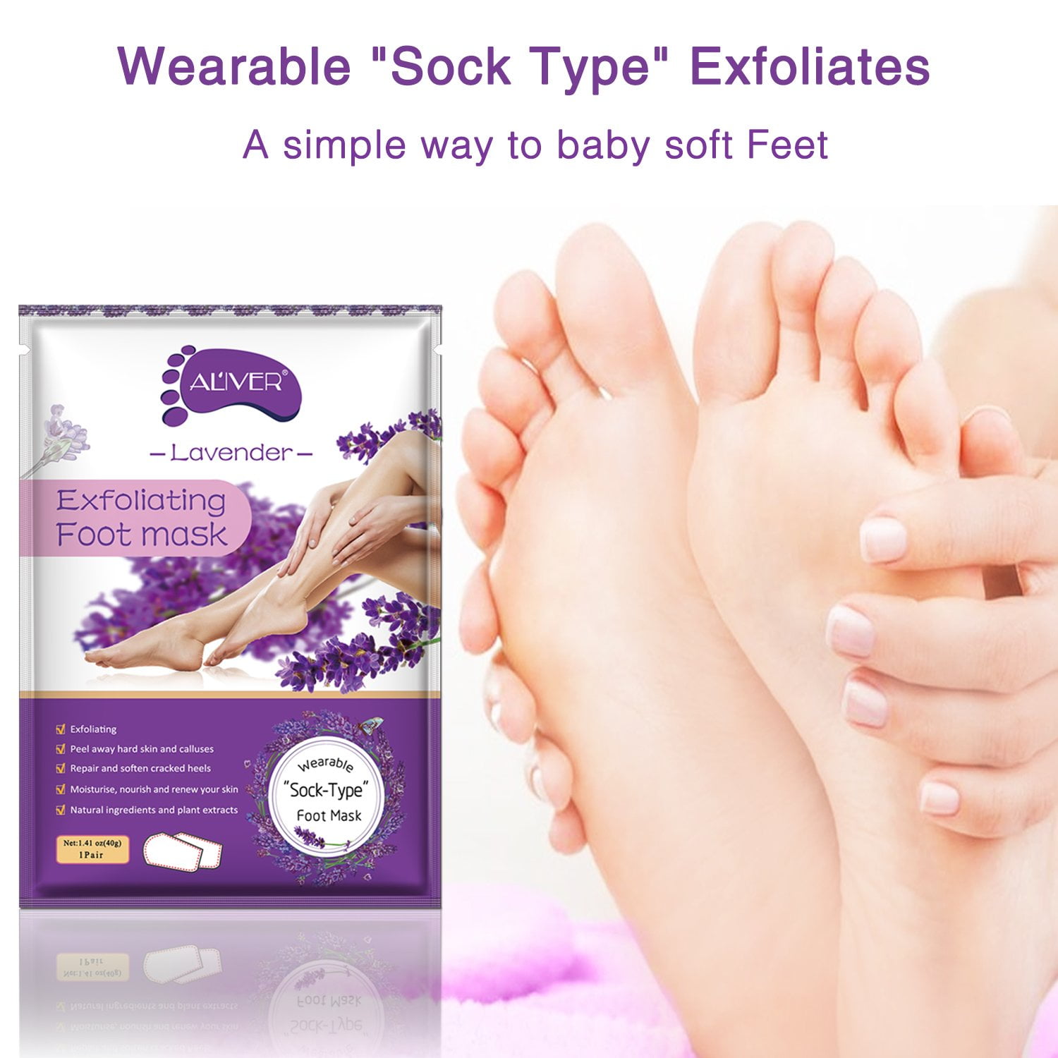 OEM 2 Pairs Exfoliating Best Effective Dead Skin Removing Foot