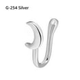 thumbnail image 1 of Women and Girls Crystal Nose Cuffs Fake Nose Cuff Fake Piercing African Nose Cuff Clip-On Nose Ring Non-Piercing Nose Ring Cuffs G-254 SILVER, 1 of 1