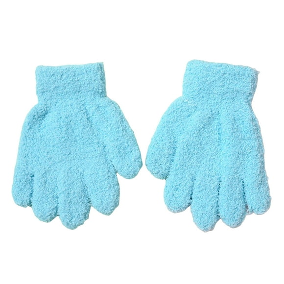 LYCAQL Mitaines pour Enfants Gants Magiques d'Hiver pour Enfant Gants Magiques Extensibles et Chauds pour Garçons Ou Filles Gants Tricotés pour Enfant (Bleu, 8-16 Ans)