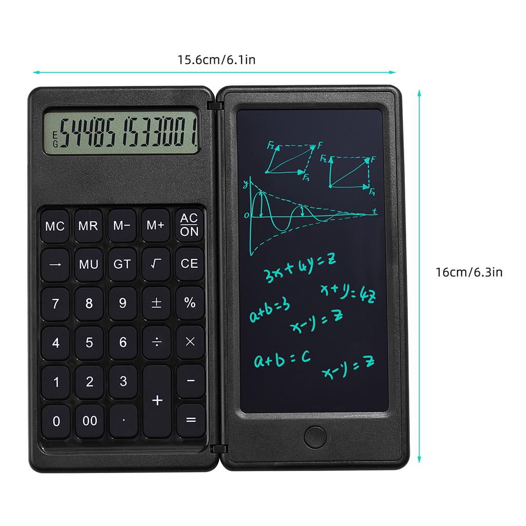 Calculator Writing Tablet Notepad with 6 Inch Foldable Design for Office Desktop Business and Accounting