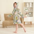 thumbnail image 4 of FORMRS Niños Bathrobe Unisex Hooded Robe Soft Plush Pajamas Sleepwear, Size 2-3T, Pink Floral Wave, 4 of 7