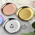 thumbnail image 7 of Korean Style Stainless Steel Storage Tray Dessert Plate Nut Fruit Cake Tray Tea Tray Desktop Cosmetic Jewelry Tray (Silver), 7 of 7