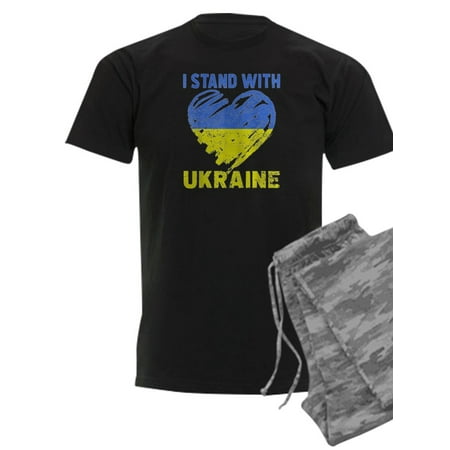 

CafePress - Ukrainian Lover I Stand With Ukraine Heart Pajamas - Men s Dark Pajamas
