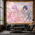 thumbnail image 6 of Magical Chibi Tea Party in Pastel Landscape, Whimsical Anime Style for Kawaii Lovers, Fantasy Room Decor, Birthday Gift, Tapestry Wall Hanging for Bedroom, Living Room and Dorm, 6 of 7