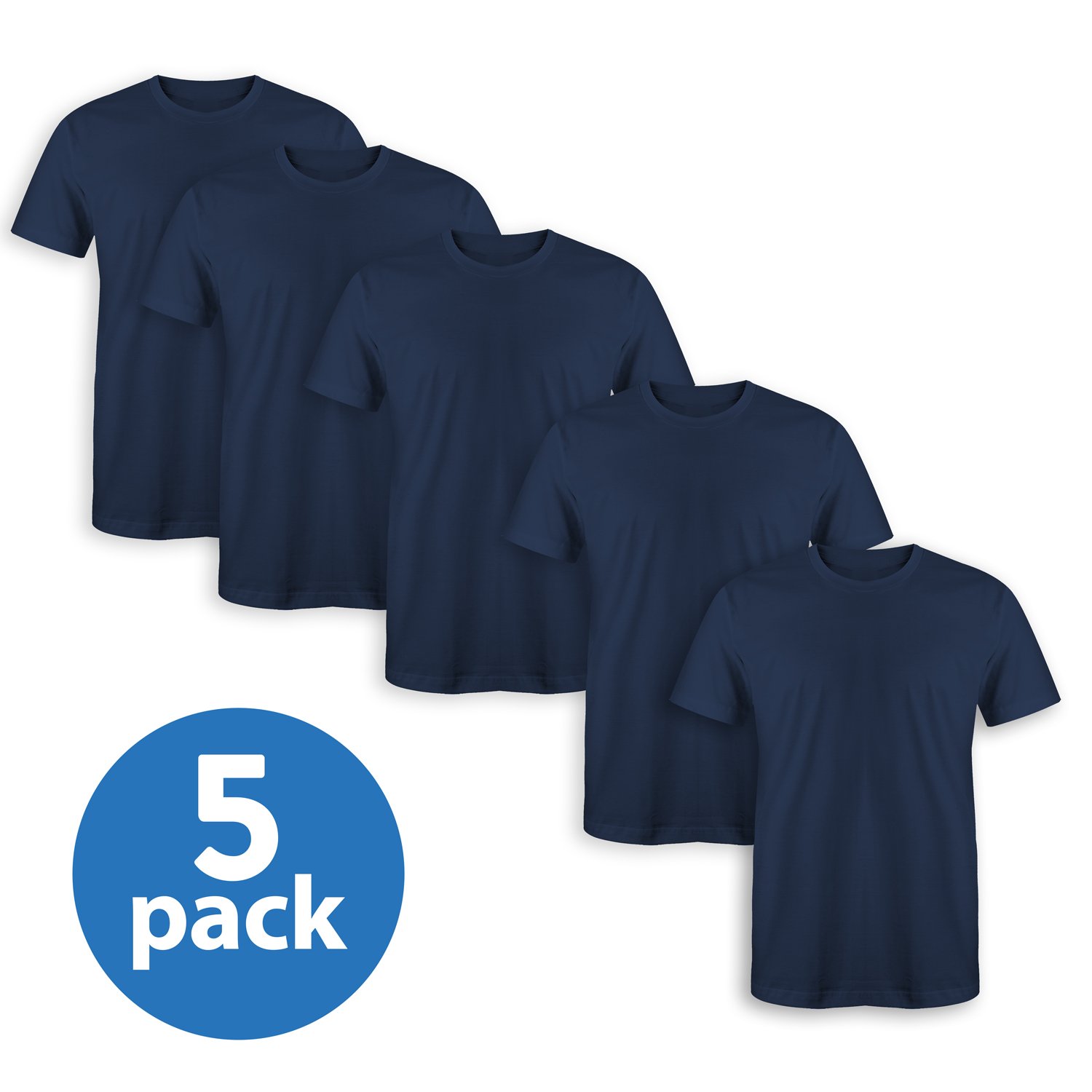 5 Pack T Shirts for Men, 100 Cotton Crew Neck Tag Free Young Adult to