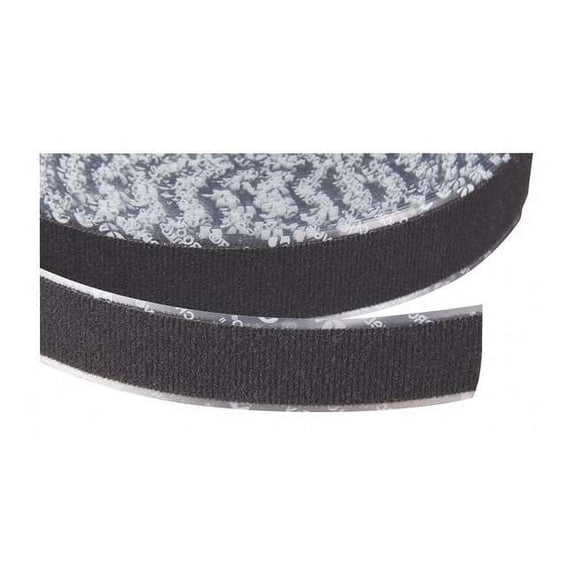 Velcro Brand Reclosable Fastener, Rubber Adhesive, 75 ft, 1 in W, Black 158509