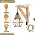 thumbnail image 4 of Lámpara de pared con cable enchufable - Apliques de pared con enchufe, lámparas colgantes de estilo rústico que se enchufan a la pared, lámpara de pared rústica, 4 of 5