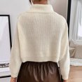 thumbnail image 3 of Vedolay Womens Long Sleeve Tops Women's Long Sleeve Neck Loose Ribbed Knit Pullover Sweater,White S, 3 of 5