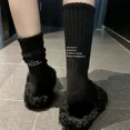 thumbnail image 1 of Calcetines de algodón con letras bordadas para hombre y mujer, calcetín de tubo medio, diseño coreano, europeo y americano, 1 of 5
