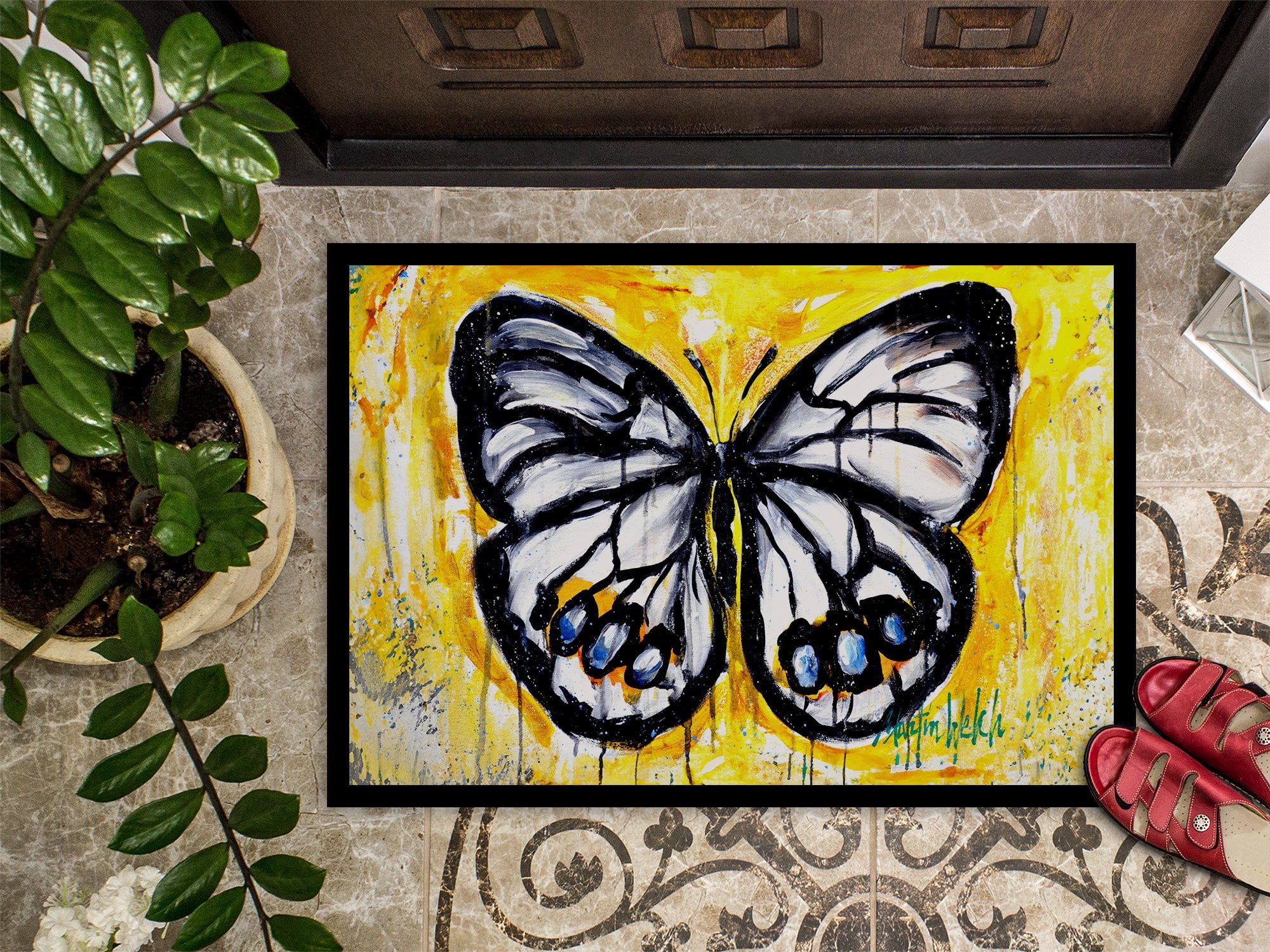 Carolines Treasures MW2155MAT 18 x 27 in. Buttefly Whisp Doormat
