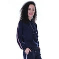 thumbnail image 2 of Moomaya Women's Solid Blue Hoodie Casual Full Sleeve Jogger Top Pullover, 2 of 9