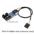 thumbnail image 2 of Tarjeta adaptadora divisora de línea de 9 pines USB2.0 de 1 a 2 puertos con asiento macho de 4 puertos y conector hembra de 9 pines de 1 a 2, 2 of 6