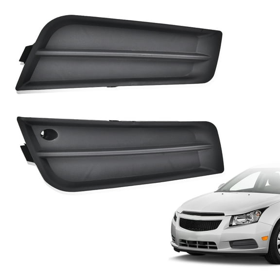 PIT66 Front Bumper Insert Fog Light Opening Cover Trim Fit for 2011-2014 Chevy Cruze Left Driver And Right Passenger Side Black
