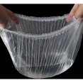 thumbnail image 3 of 100 Pieces Disposable Shower Caps Compatible Girl Women, Waterproof Shower Cap Hair Cover, Plastic Bathing Hair Cap Compatible Home Hotel Spa Hair Sal, 3 of 4