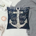 thumbnail image 2 of Nawypu  Throw Pillow Covers Nautical Ocean Anchor with Inspirational Word Saying  Decorative Cushion Cover Square Pillow Case for Home Sofa Decor ,Navy Blue (Navy Anchor Quotes), 2 of 5